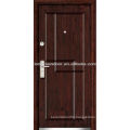 simple design steel wood door with walnut color